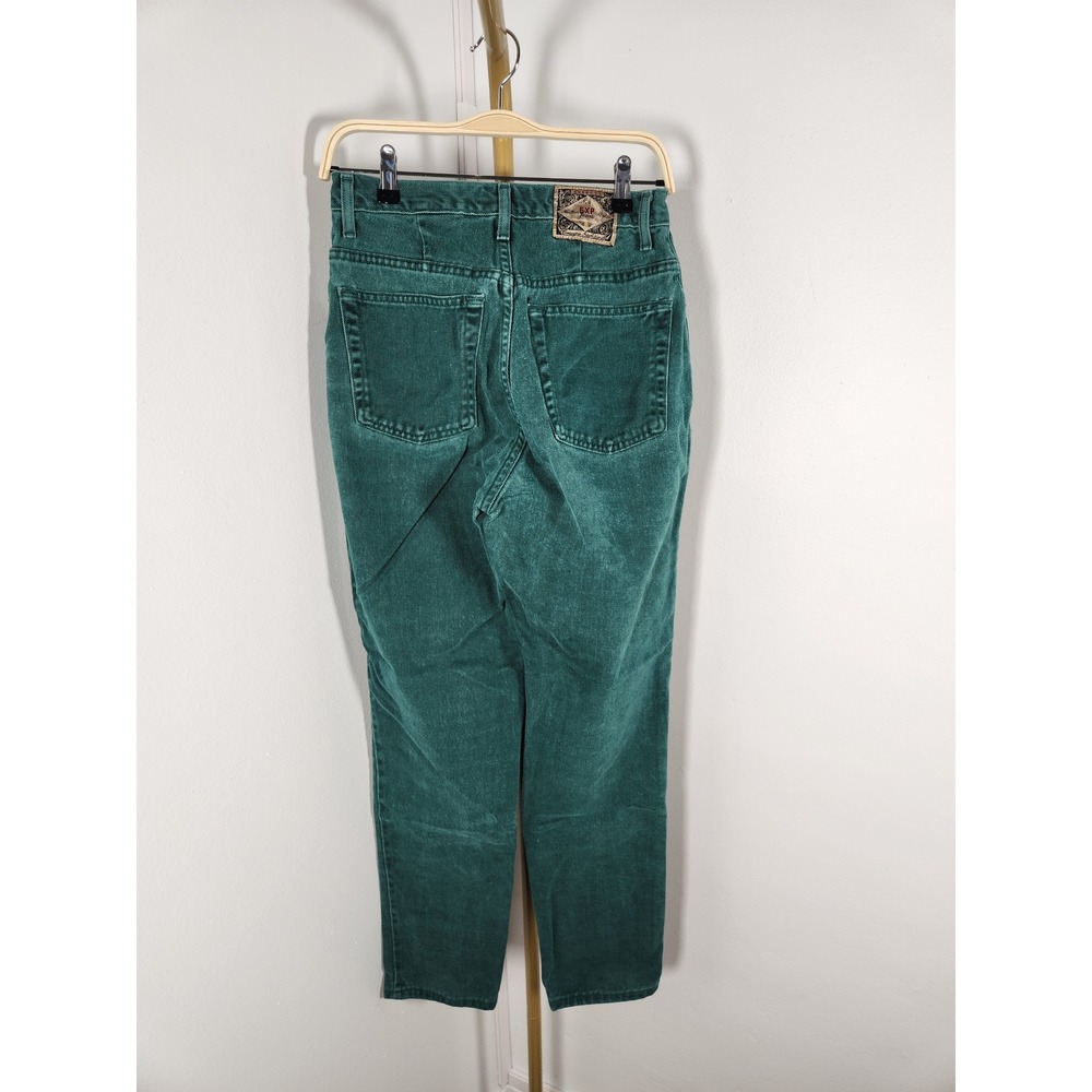 Vintage Express Made in USA Womens Hunter Green Straight Jeans Size 9/10 - Picture 3 of 9